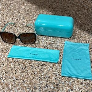 Tiffany & Co. Black Sunglasses with Blue Case